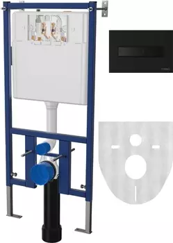 Инсталляция для унитазов DIWO 4501 с кнопкой смыва 7323 черная матовая