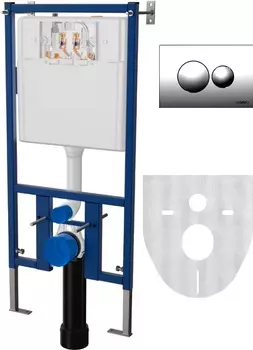 Инсталляция для унитазов DIWO 4501 с кнопкой смыва 7312 хром