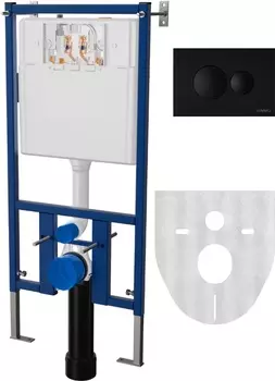 Инсталляция для унитазов DIWO 4501 с кнопкой смыва 7313 черная матовая