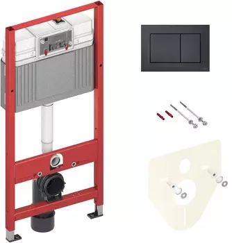 Инсталляция для унитазов Tece Now 9400414 4в1 с кнопкой смыва, черный матовый