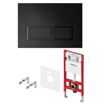 Инсталляция для унитазов TECE TECEspring S401204 с панелью смыва TECEspring V черной матовой