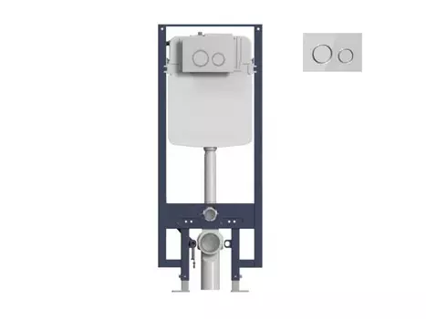Инсталляция для унитазов Uni-Flow Mi Smart A81115 с кнопкой смыва хром глянцевый