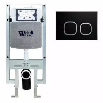 Инсталляция для унитазов WeltWasser WW AMBERG 497 ST BL с черной кнопкой смыва