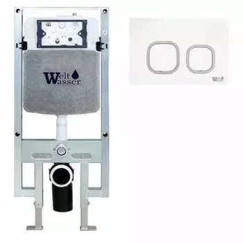 Инсталляция для унитазов WeltWasser WW AMBERG 497 ST WT с белой кнопкой смыва