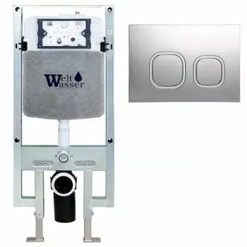 Инсталляция для унитазов WeltWasser WW AMBERG 497 ST MT-CR с хром матовой кнопкой смыва