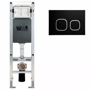 Инсталляция для унитазов WeltWasser WW INS Amberg 350 ST BL с черной кнопкой смыва