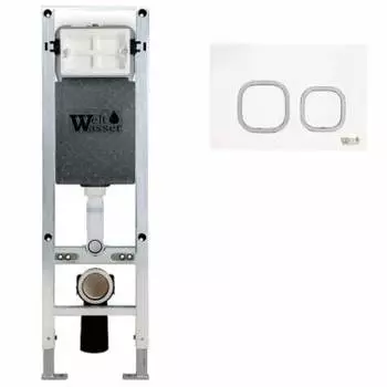 Инсталляция для унитазов WeltWasser WW INS Amberg 350 ST WT с белой кнопкой смыва