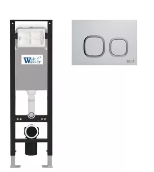 Инсталляция для унитазов WeltWasser WW INS Amberg 350 MT-CR с хром матовой кнопкой смыва