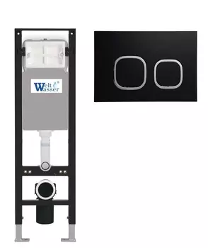 Инсталляция для унитазов WeltWasser WW INS Amberg 350 BL с черной кнопкой смыва