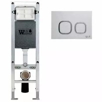 Инсталляция для унитазов WeltWasser WW INS Amberg 350 ST MT-CR с хром матовой кнопкой смыва