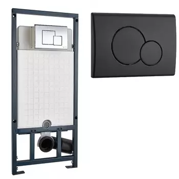 Инсталляция для унитазов WeltWasser WW INS Marberg 507 RD MT-BL с круглой кнопкой