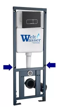 Инсталляция для унитазов WeltWasser WW INS MARBERG 410 SE BL с квадратной кнопкой черная