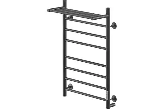 Электрический полотенцесушитель Ника Way-2 80/40 с полкой RAL9005 черный матовый U