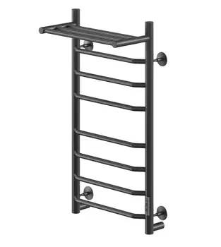 Электрический полотенцесушитель Ника Way-3 80/50 с полкой RAL9005 черный матовый U