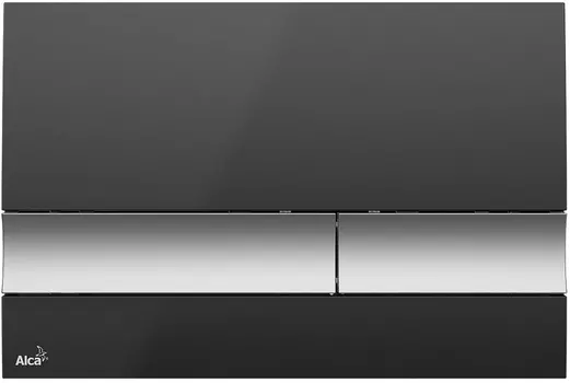 Кнопка смыва AlcaPlast M1728-2 черная/хром матовый