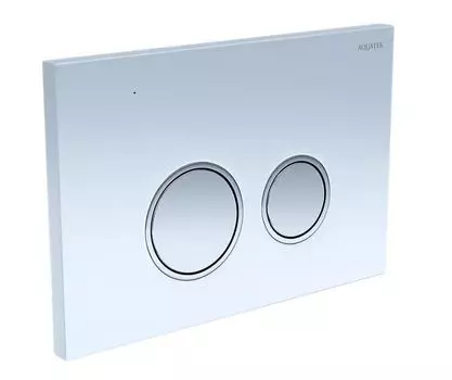 Кнопка смыва Aquatek закаленное стекло, белая