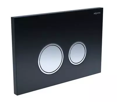 Кнопка смыва Aquatek закаленное стекло, черная
