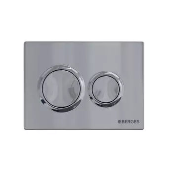 Кнопка смыва Berges Novum 040063 двухрежимная, хром глянцевый