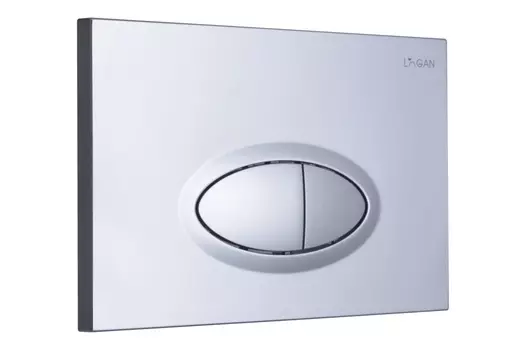 Кнопка смыва Logan Oval 00297678 двойная, Chrome Mattе