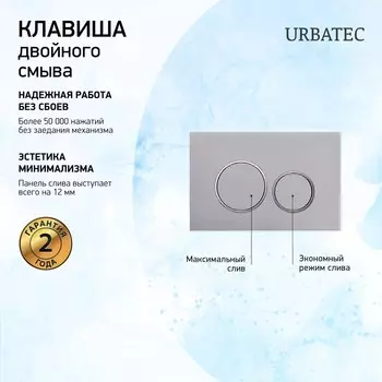 Кнопка смыва Urbatec F4SG хром матовый