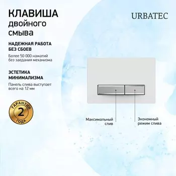 Кнопка смыва Urbatec F6CR хром