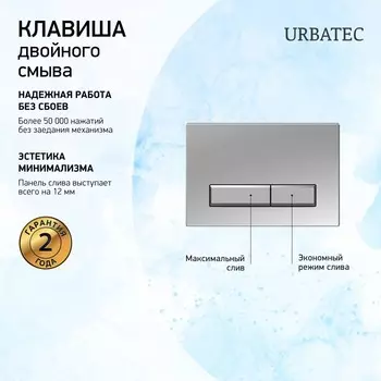 Кнопка смыва Urbatec F6SG хром матовый