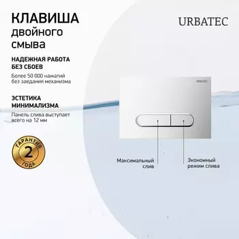 Кнопка смыва Urbatec F7SG хром матовый