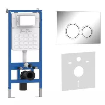 Комплект 2 в 1 Iberica Blanca инсталляция+клавиша смыва хром глянцевый IB.B082.003.002