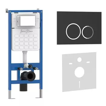 Комплект 2 в 1 Iberica Blanca инсталляция+клавиша смыва черный матовый IB.B082.002.000