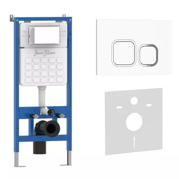 Комплект 2 в 1 Iberica Blanca инсталляция+клавиша смыва белый глянцевый IB.B083.001.000