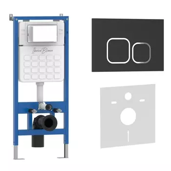 Комплект 2 в 1 Iberica Blanca инсталляция+клавиша смыва черный матовый IB.B083.002.000
