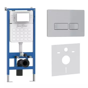 Комплект 2 в 1 Iberica Blanca инсталляция+клавиша смыва хром матовый IB.B021.004.000