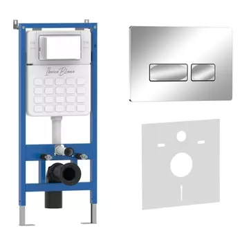 Комплект 2 в 1 Iberica Blanca инсталляция+клавиша смыва хром глянцевый IB.B021.003.002