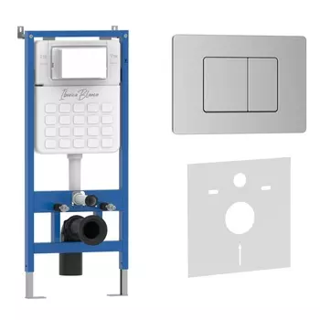 Комплект 2 в 1 Iberica Blanca инсталляция+клавиша смыва хром матовый IB.B011.003.002