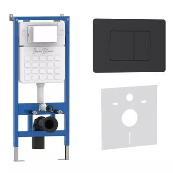 Комплект 2 в 1 Iberica Blanca инсталляция+клавиша смыва черный матовый IB.B011.002.003