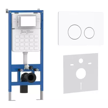 Комплект 2 в 1 Iberica Blanca инсталляция+клавиша смыва белый матовый IB.B081.001.000
