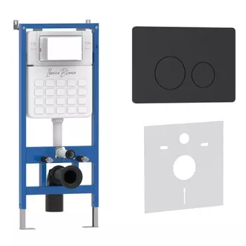 Комплект 2 в 1 Iberica Blanca инсталляция+клавиша смыва черный матовый IB.B081.002.003