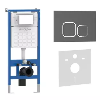 Комплект 2 в 1 Iberica Blanca инсталляция+клавиша смыва серый матовый IB.B083.007.000