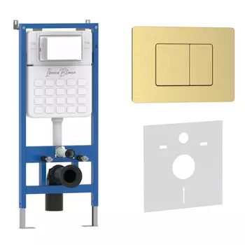 Комплект 2 в 1 Iberica Blanca инсталляция+клавиша смыва золото матовое IB.B011.005.000
