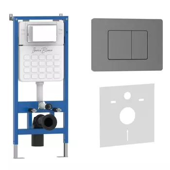 Комплект 2 в 1 Iberica Blanca инсталляция+клавиша смыва вороненая сталь IB.B011.008.000