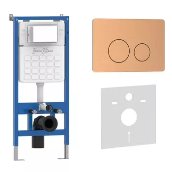 Комплект 2 в 1 Iberica Blanca инсталляция+клавиша смыва розовое золото матовое IB.B081.007.002