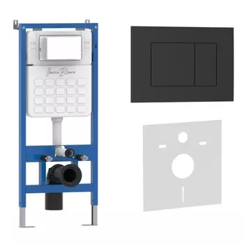 Комплект 2 в 1 Iberica Blanca инсталляция+клавиша смыва черный матовый IB.B085.002.000