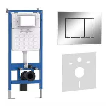 Комплект 2 в 1 инсталляция+клавиша смыва хром глянцевый IB.B085.003.002