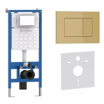 Комплект 2 в 1 инсталляция+клавиша смыва золото матовое IB.B085.005.000