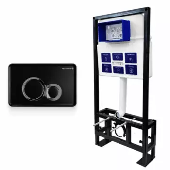 Комплект 2 в 1 инсталляция+клавиша смыва черный матовый/хром глянец Bettoserb Sava Free Standing SFS40006461