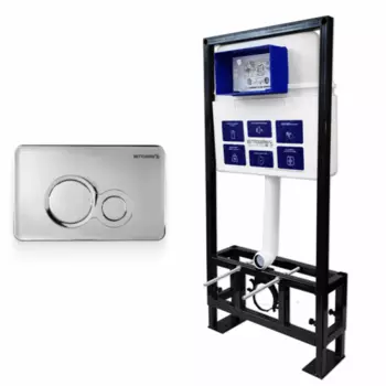 Комплект 2 в 1 инсталляция+клавиша смыва хром глянец Bettoserb Sava Free Standing SFS40006464
