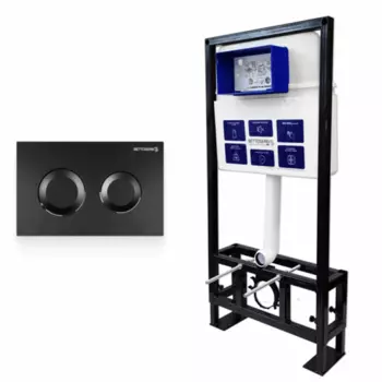 Комплект 2 в 1 инсталляция+клавиша смыва черный матовый Bettoserb Sava Free Standing SFS40006467