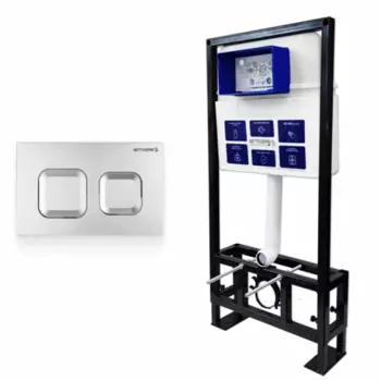 Комплект 2 в 1 инсталляция+клавиша смыва хром матовый Bettoserb Sava Free Standing SFS40006472