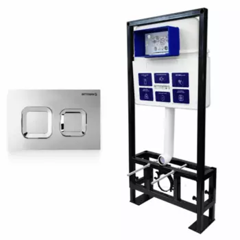 Комплект 2 в 1 инсталляция+клавиша смыва хром глянец Bettoserb Sava Free Standing SFS40006473