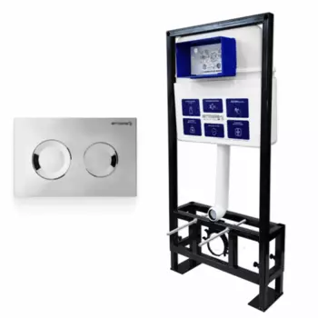 Комплект 2 в 1 инсталляция+клавиша смыва хром глянец Bettoserb Sava Free Standing SFS40006469